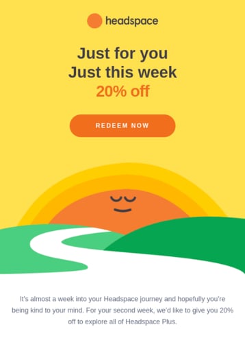 A picture of an email that offers users a discount.